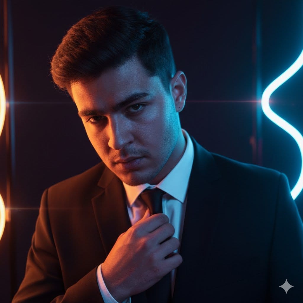 Futuristic Noir Cinematic Portrait