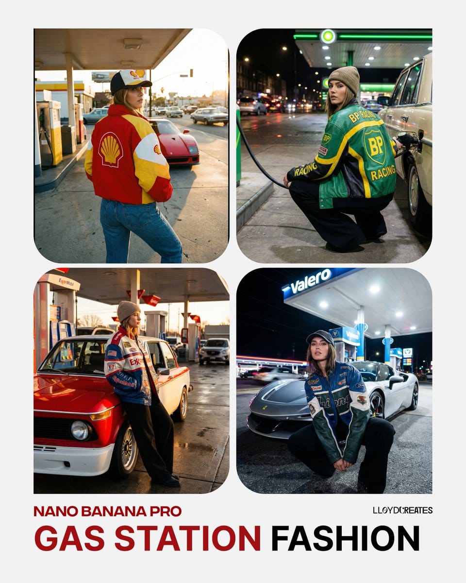Gas Station Streetwear Fashion Photoshoot Template