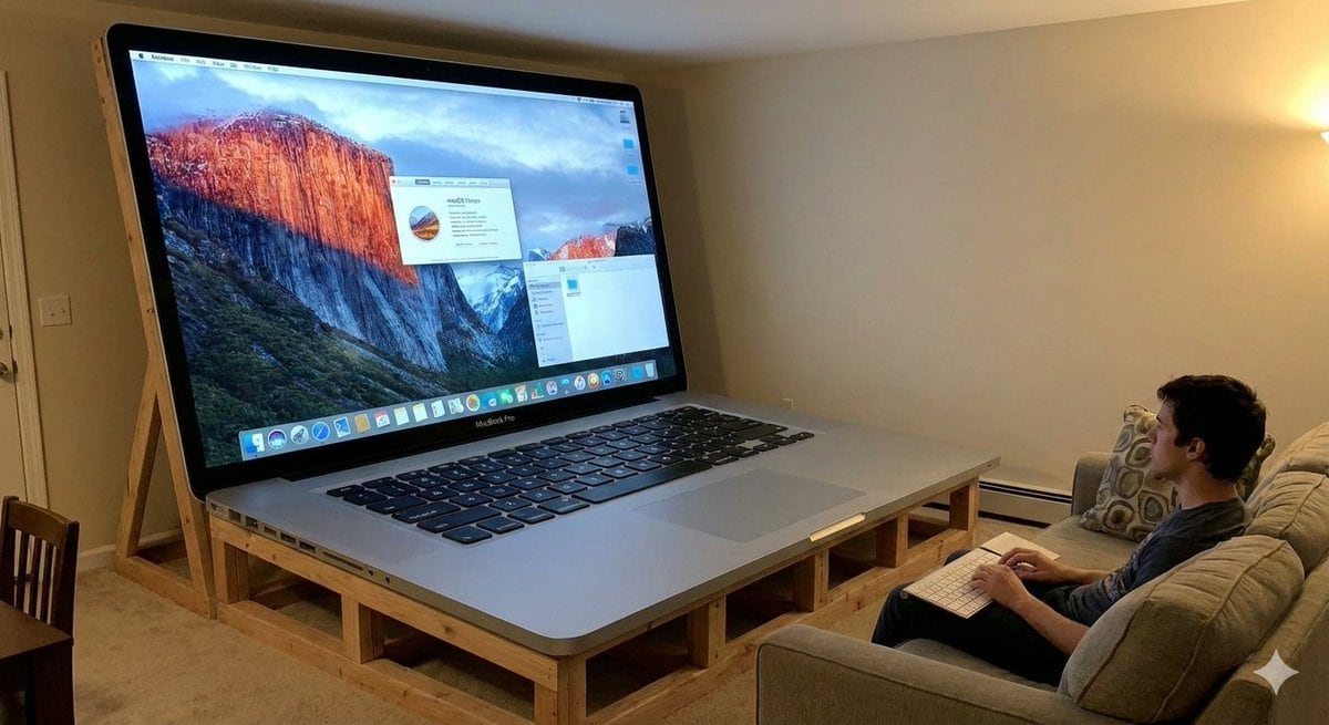 Generate a 100-inch MacBook image