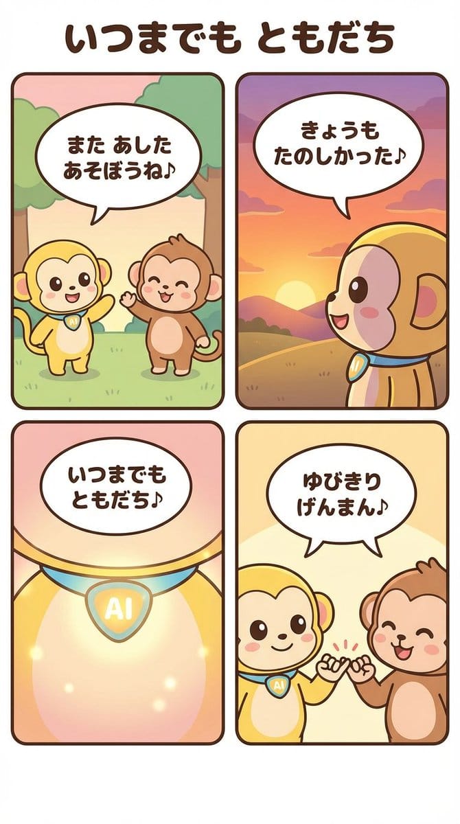 Generating a 4-Panel Comic Strip: 'Friends Forever'