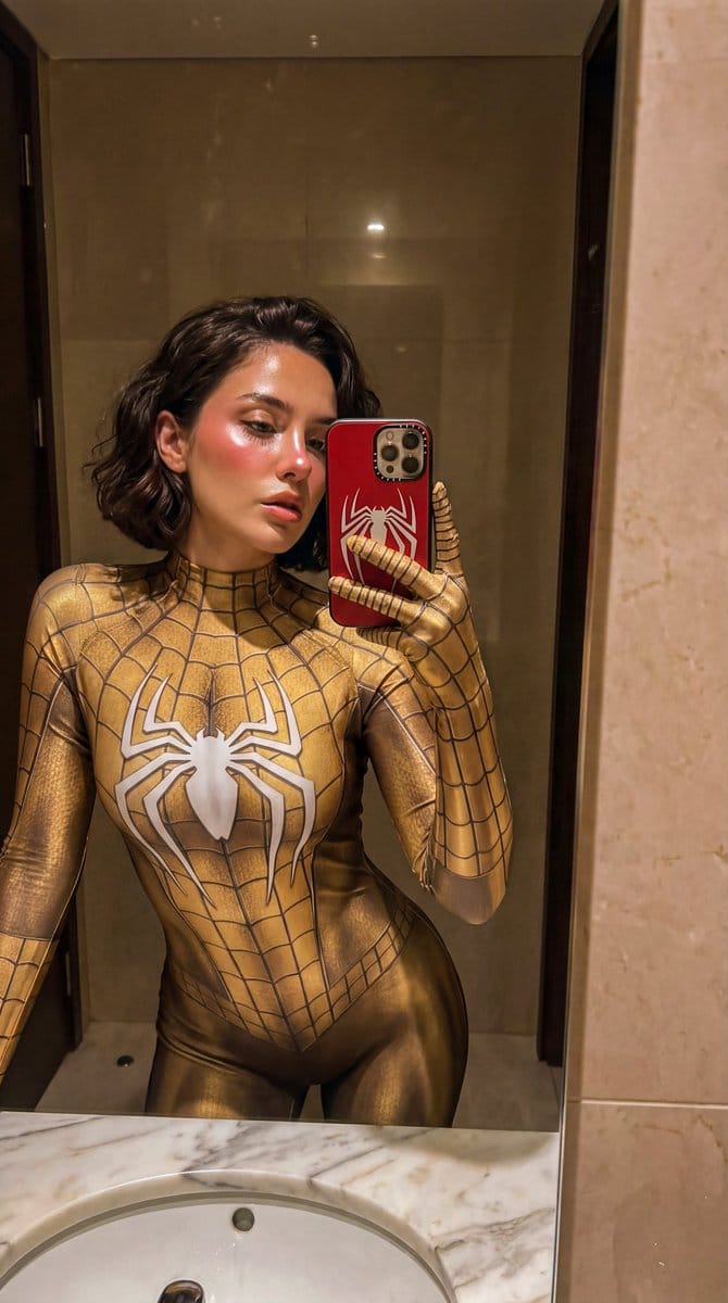 Gold Symbiote Mirror Selfie Prompt