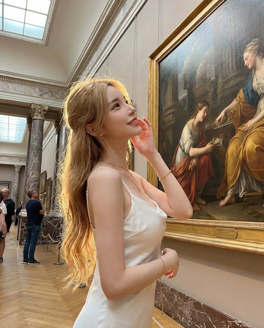 Golden Hour Art Museum Portrait Prompt