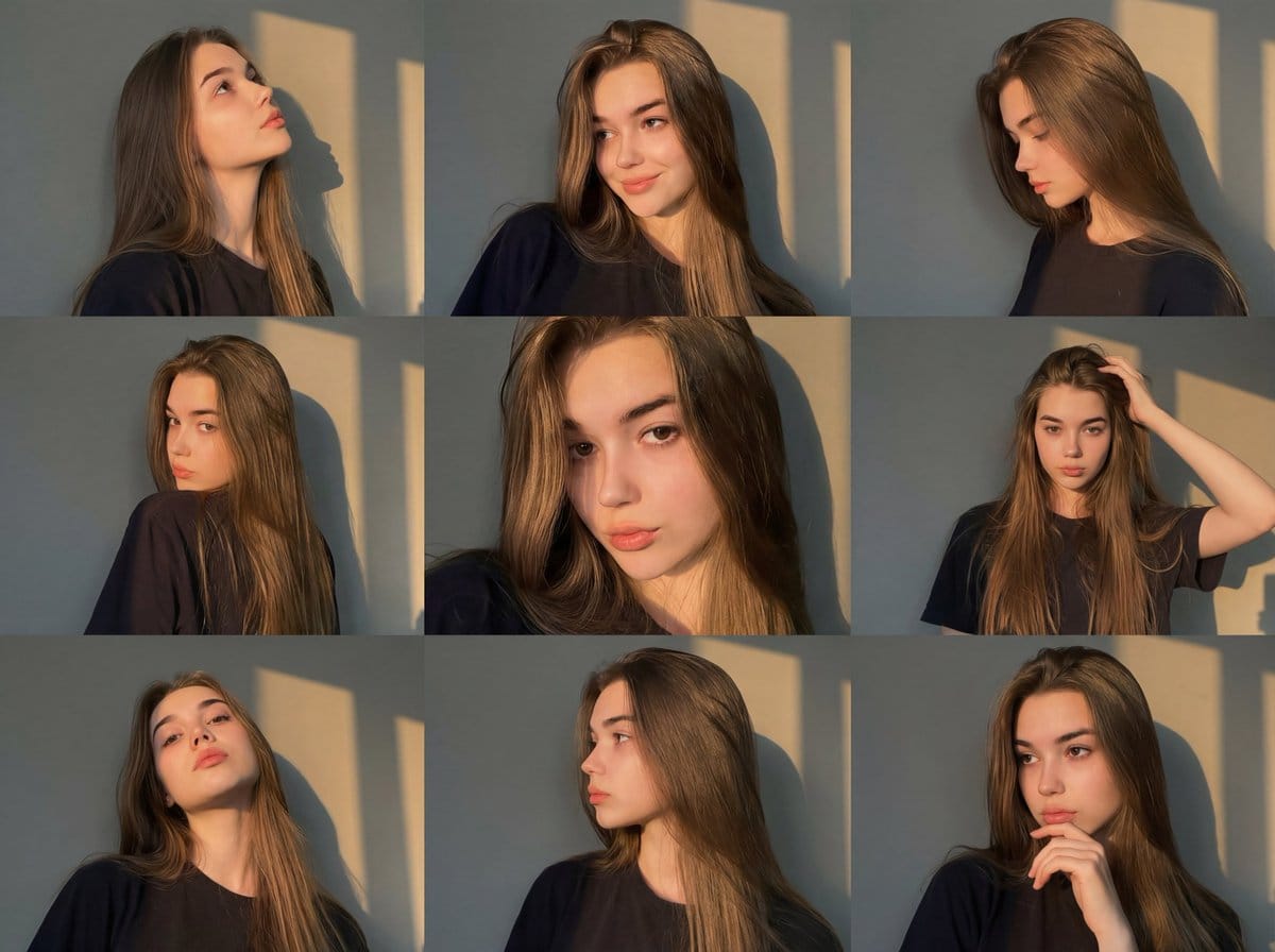 Golden Hour Portrait Collage JSON Prompt