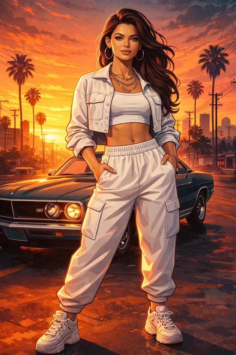 GTA Loading Screen Style Urban Chic Illustration