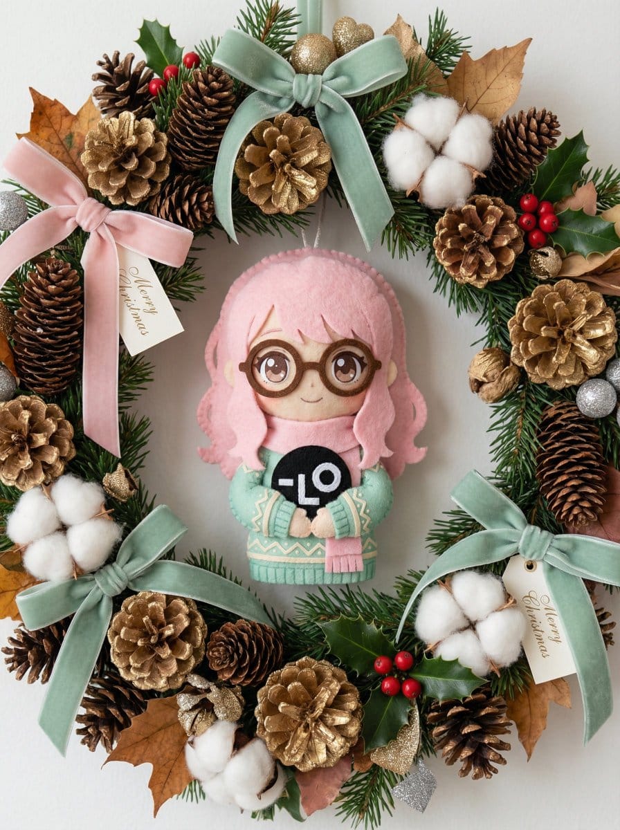 Handmade Christmas Wreath Generator with Custom Ornament