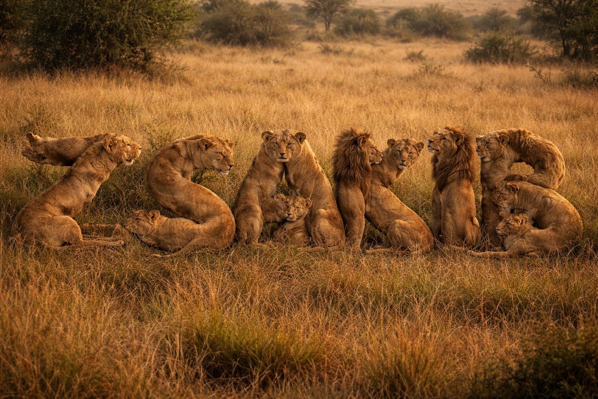Hidden Word Image Prompt: 'zsakib' in a Pride of Lions