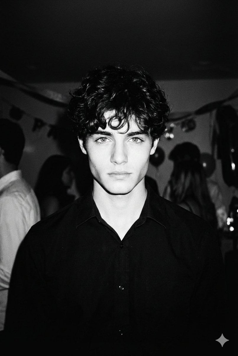 High-Contrast 90s Disposable Camera Portrait