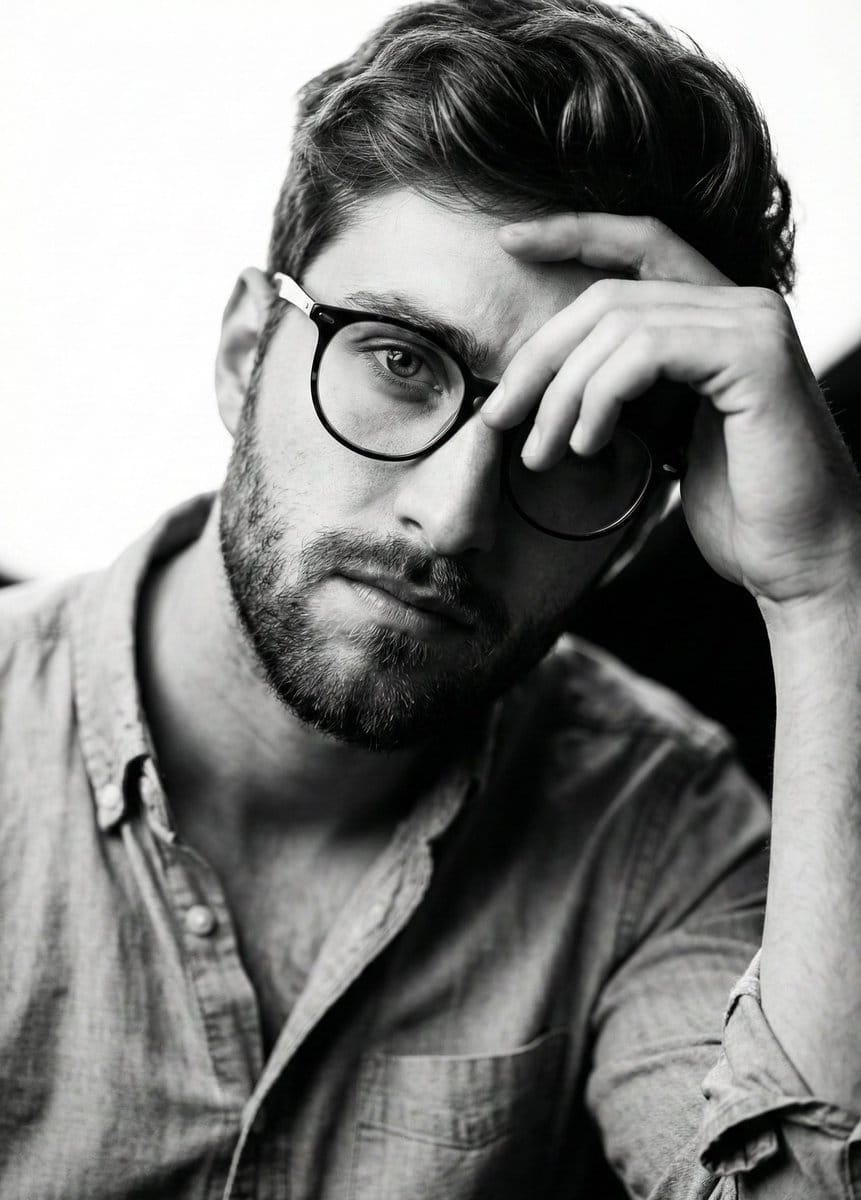 High-Contrast Black and White Portrait Prompt