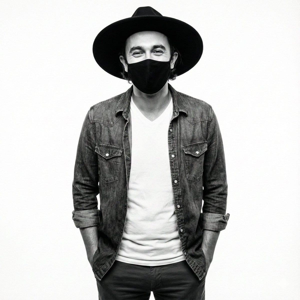 High-Contrast Monochrome Studio Portrait Prompt