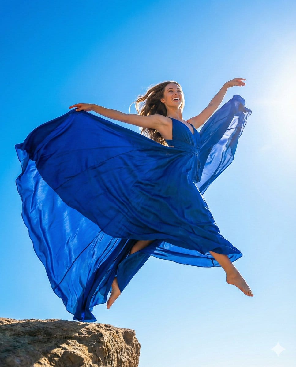 High-Fashion Dynamic Leap Commercial Prompt