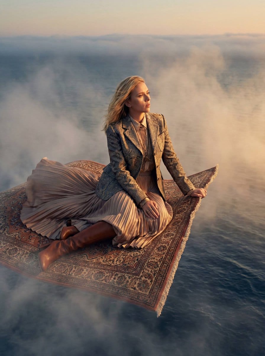 High-Fashion Editorial on a Flying Magic Carpet