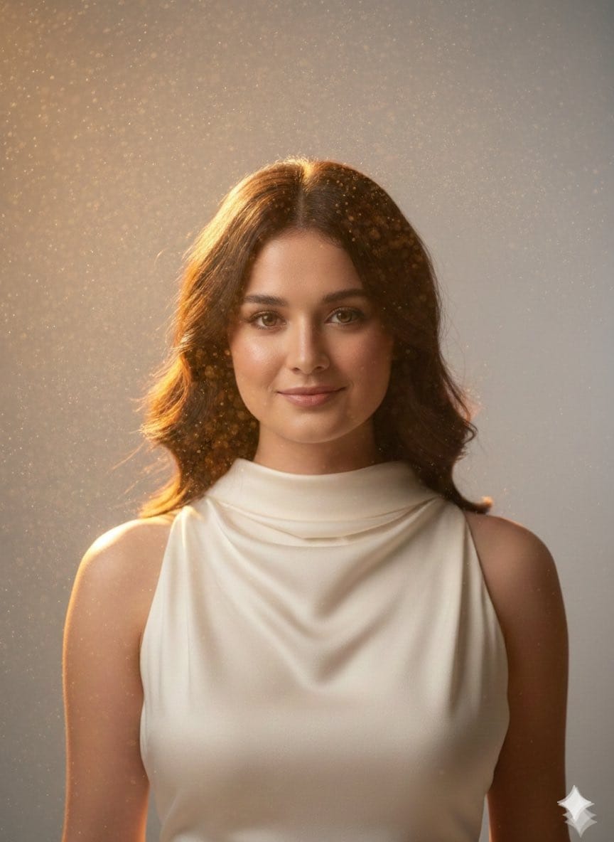 High-Fashion Editorial Portrait with Dust Particles