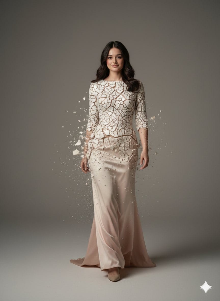 High-Fashion Porcelain Transformation Portrait