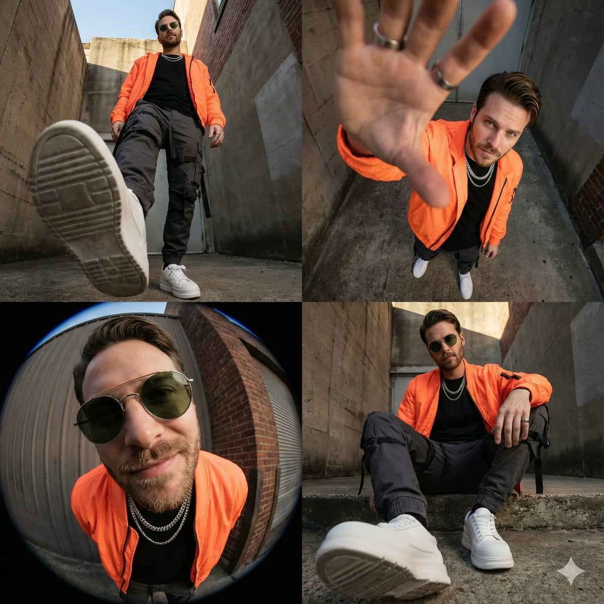 High-Fashion Streetwear Editorial Grid Collage