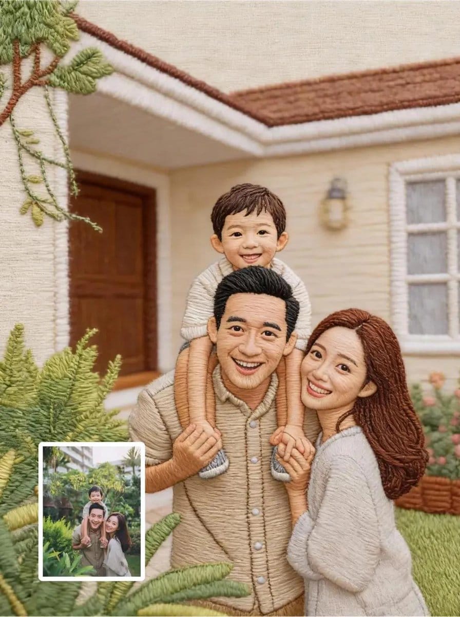 Hyper-Detailed Hand Embroidery Portrait Prompt