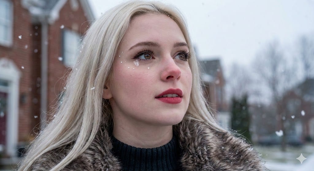 Hyper-Photorealistic Winter Glamour Close-up Prompt