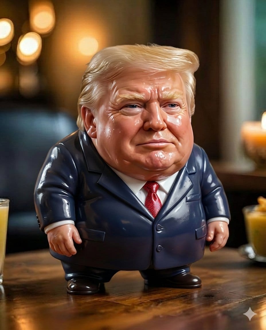 Hyper-Realistic Caricature of a Bald Man in a Jersey