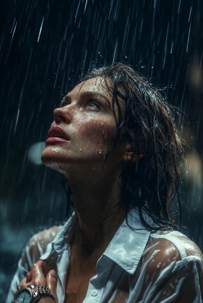 Hyper-Realistic Cinematic Night Rain Portrait JSON Prompt