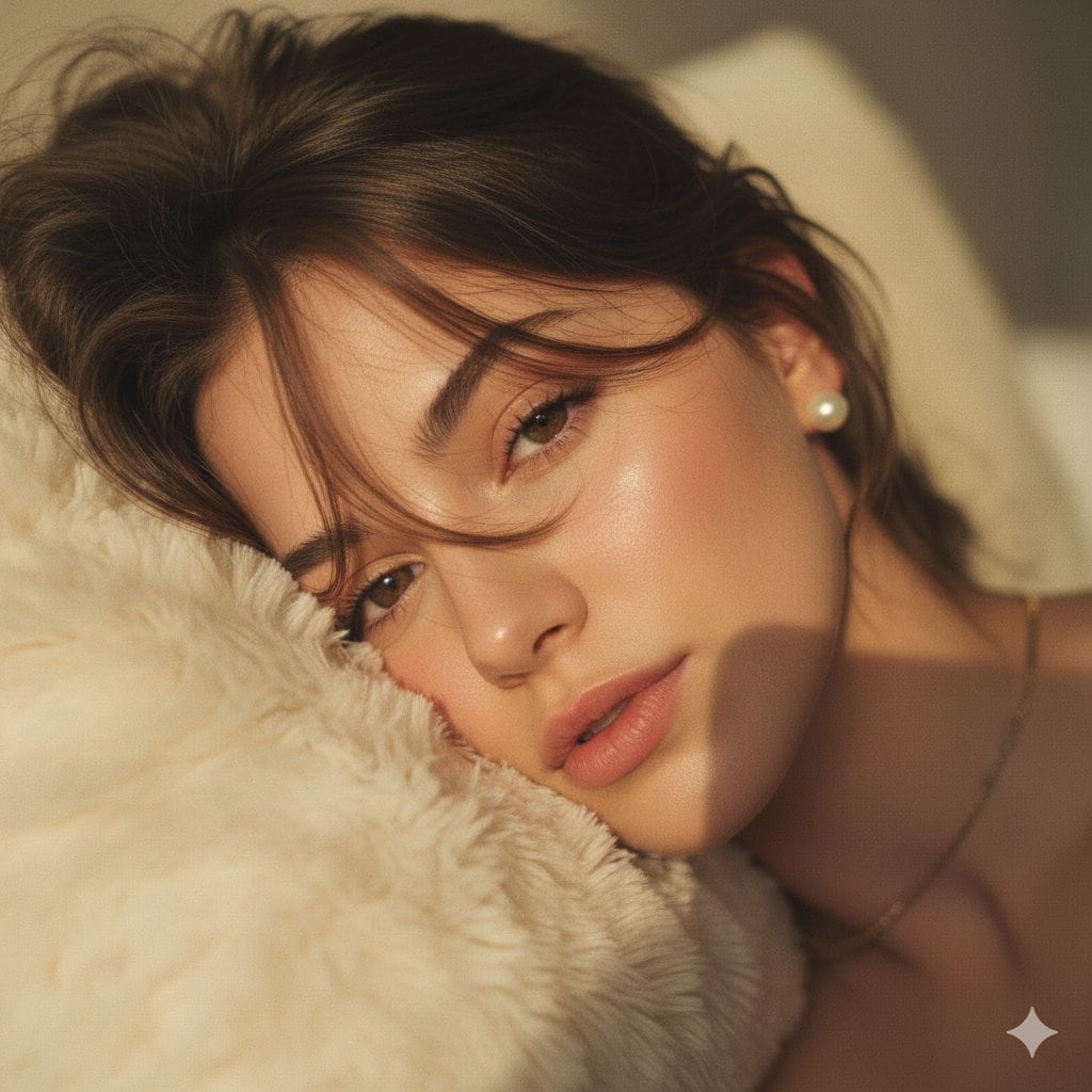 Hyper-Realistic POV Selfie with Bedhead Aesthetic