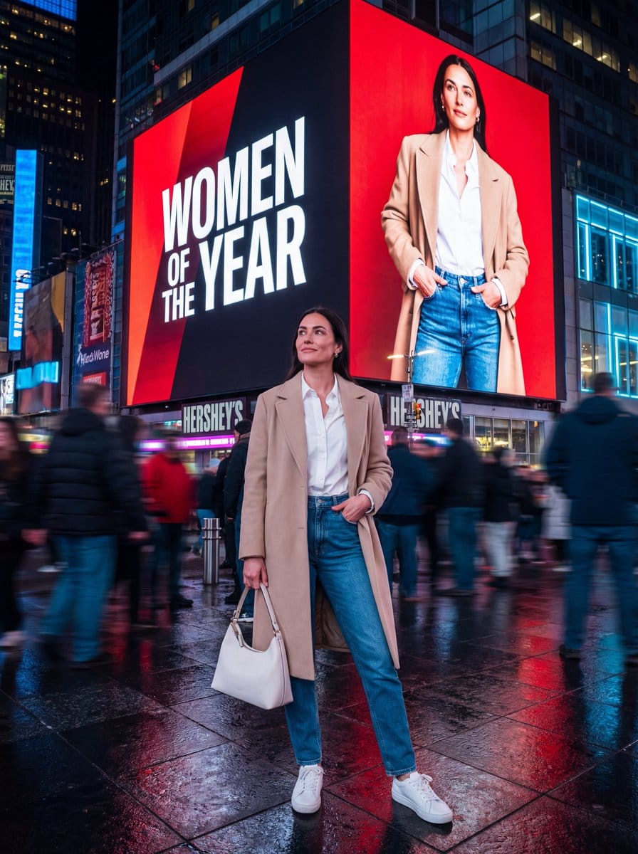 Hyper-Realistic Street Photography Portrait in Times Square