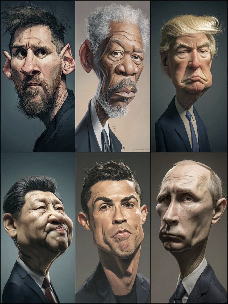 Hyperrealistic Caricature Portrait