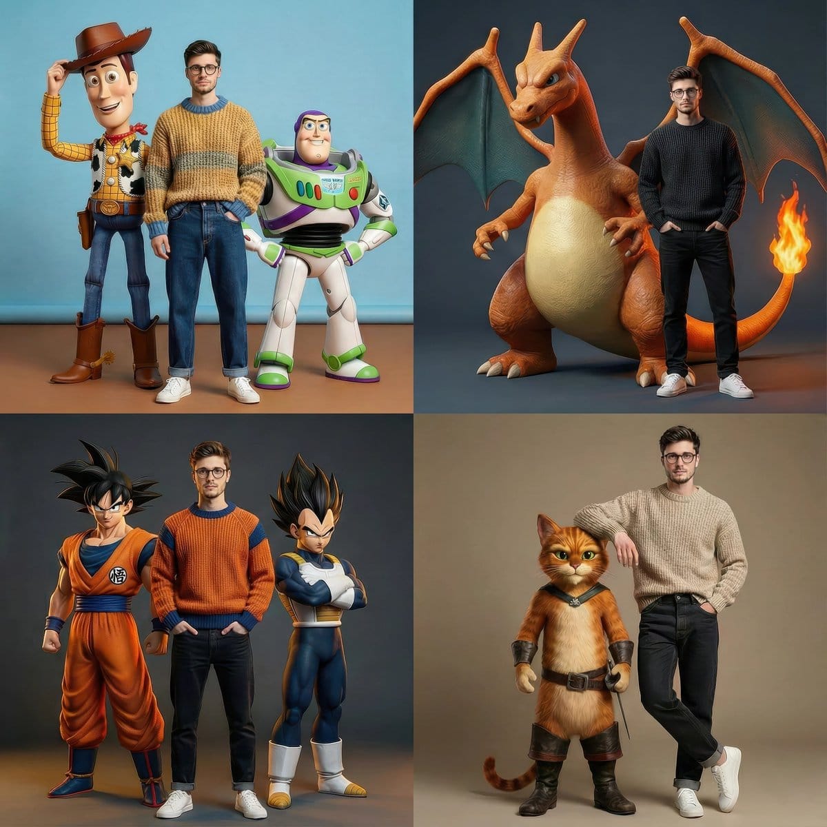 Hyperrealistic Fashion Editorial with Animated Characters - AI Prompt