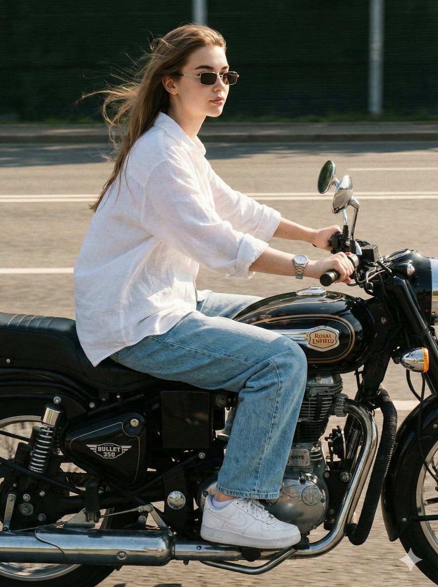 Identity-Locked Motorcycle Ride Photo