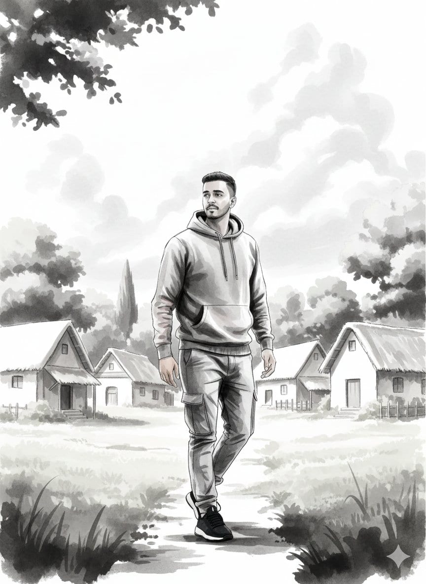 Image-to-Image Ink-Wash Fashion Editorial Prompt