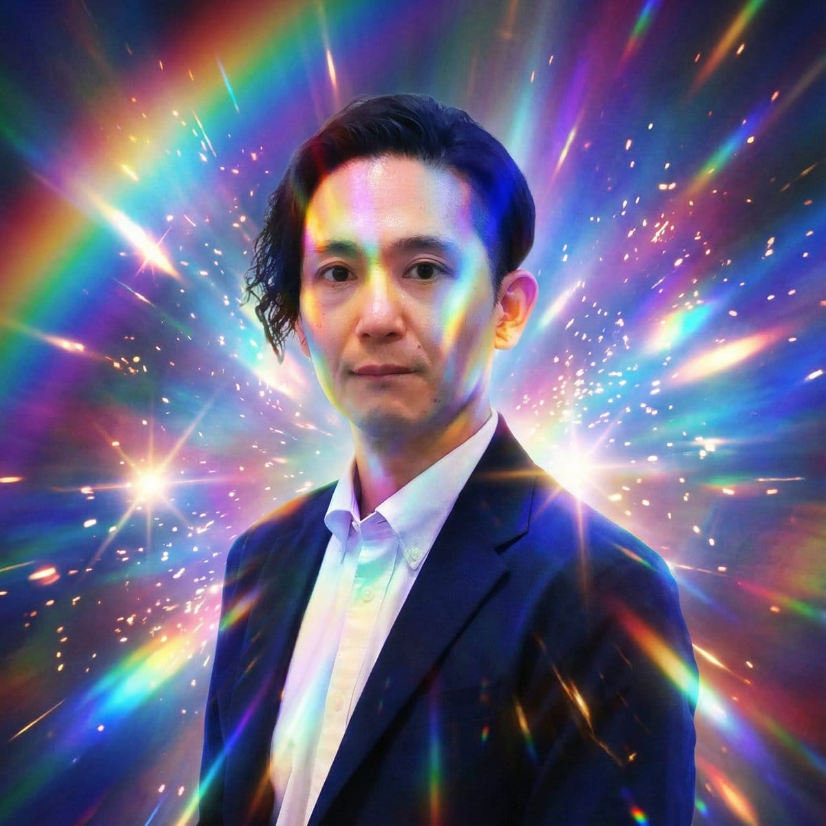 Image Generation Prompt with Strong Light Effects and Neutral Expression (Japanese)