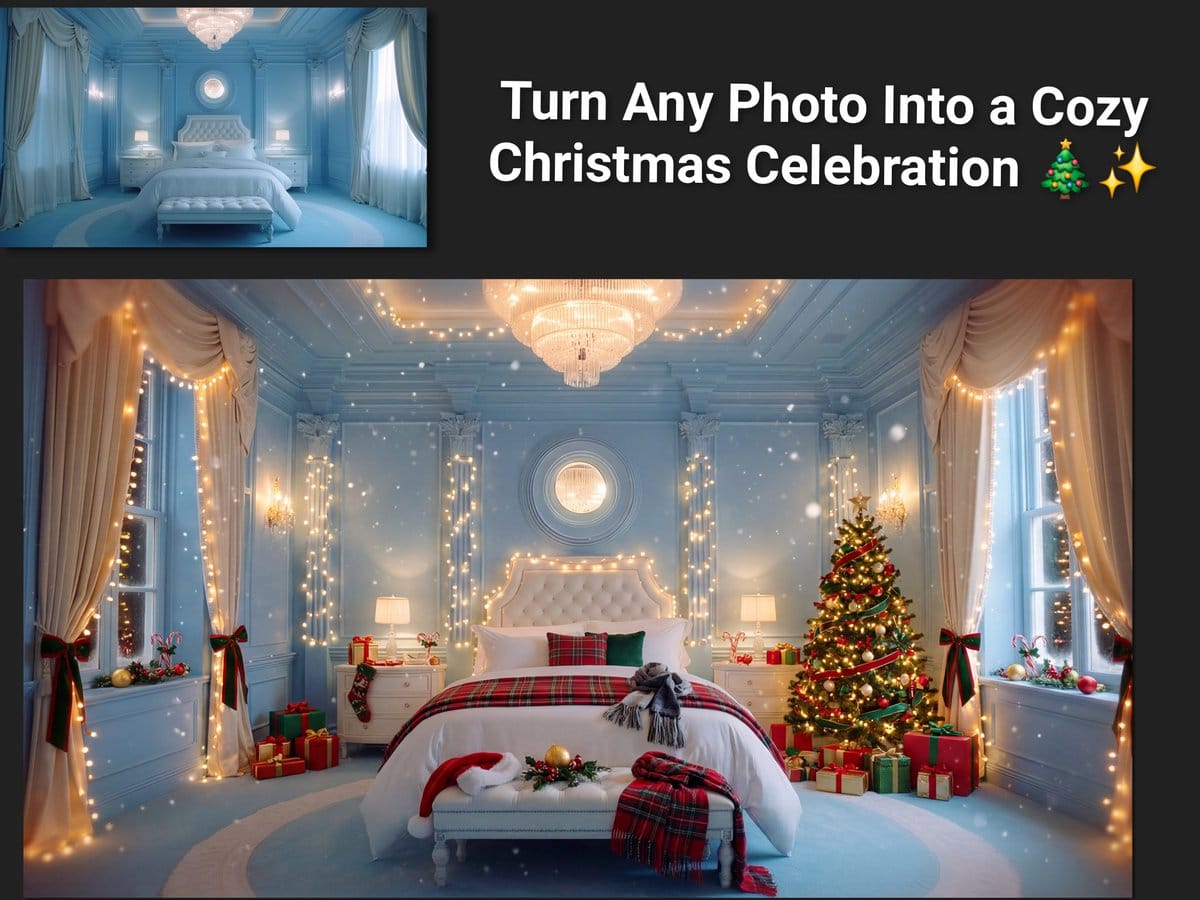 Image Transformation to Cozy Christmas Scene