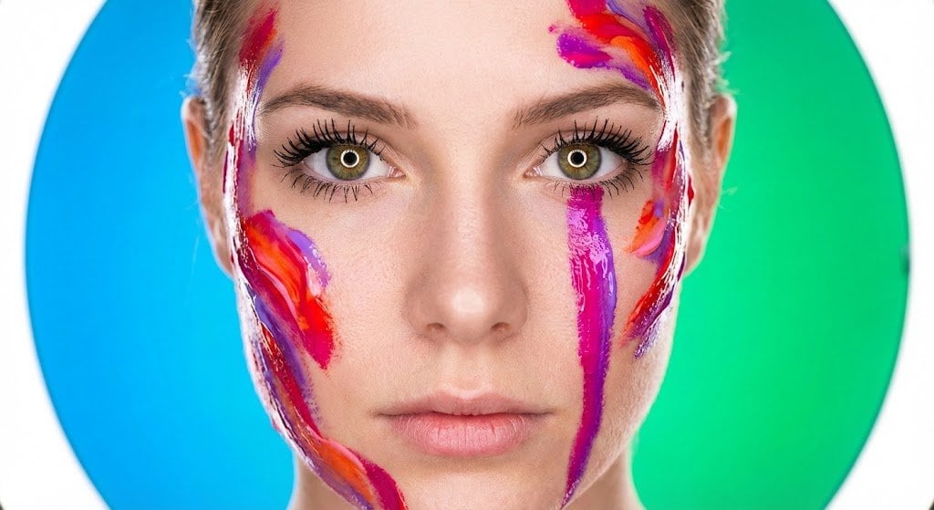 Impasto Body Paint Studio Portrait with Extreme Bokeh