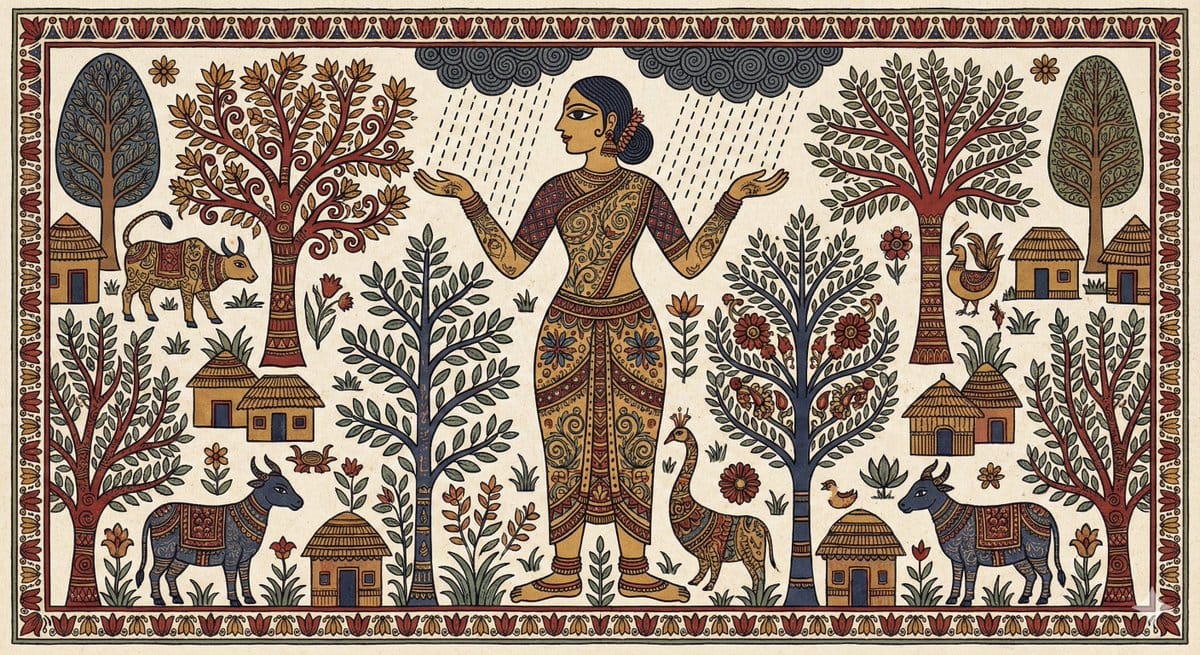 Indian Folk Art Depiction Prompt