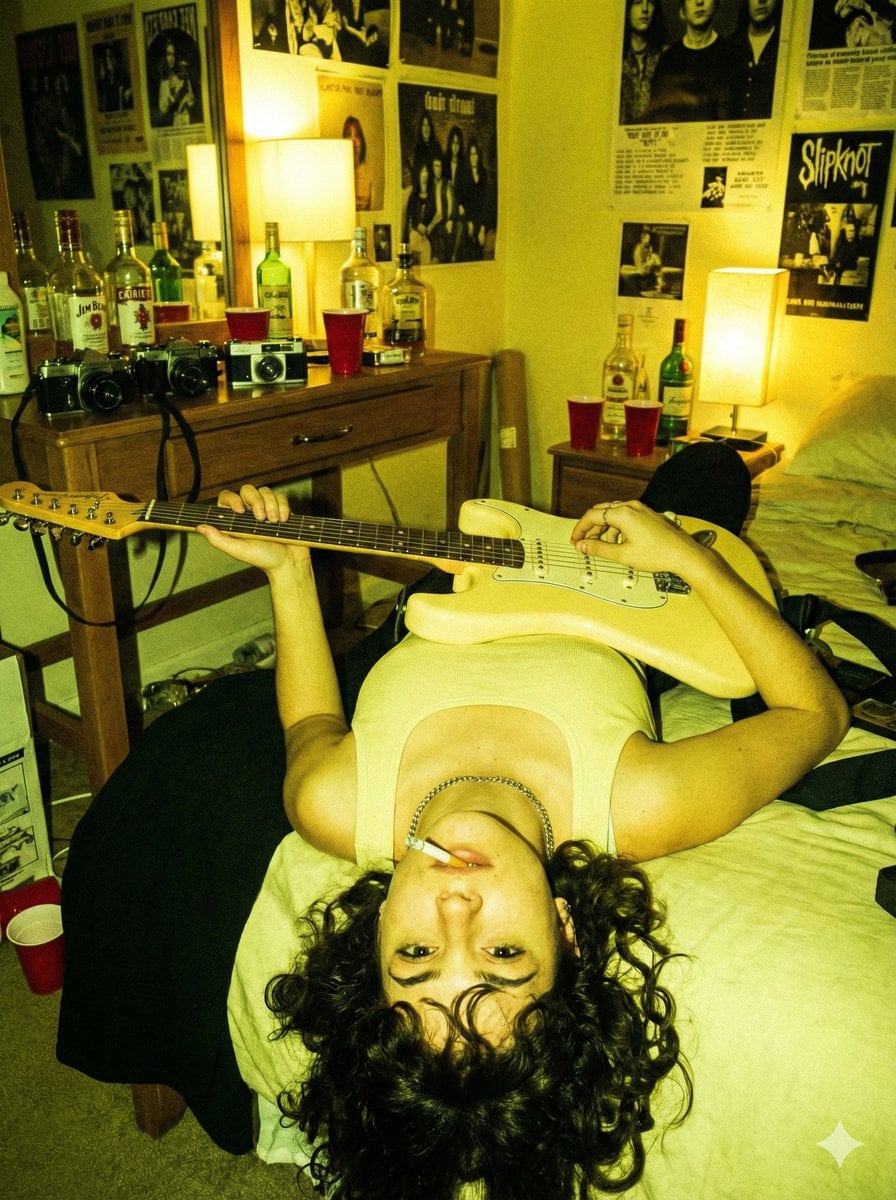 Indie Sleaze Flash Snapshot: Inverted Guitar Pose