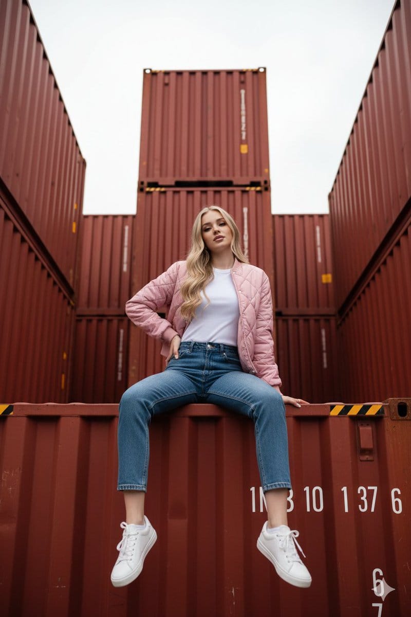 Industrial Streetwear Fashion Shoot on Shipping Container