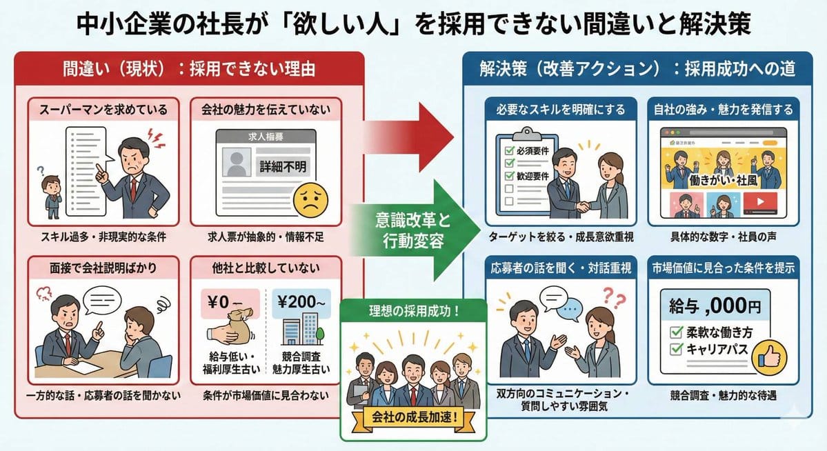 Infographic about a CEO struggling with hiring