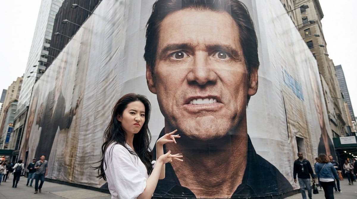 Interactive Billboard Selfie Prompt (Jim Carrey Style)