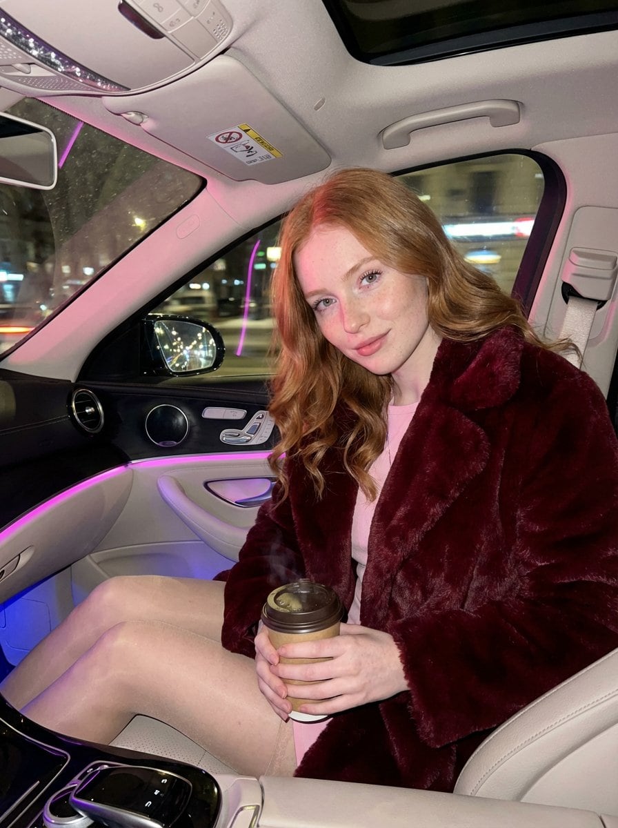 Intimate Luxury Car Interior Portrait