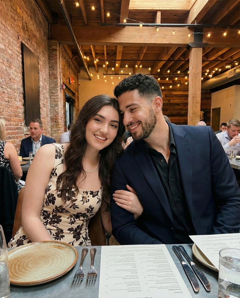 Intimate Portrait of a Couple in an Upscale Restaurant
