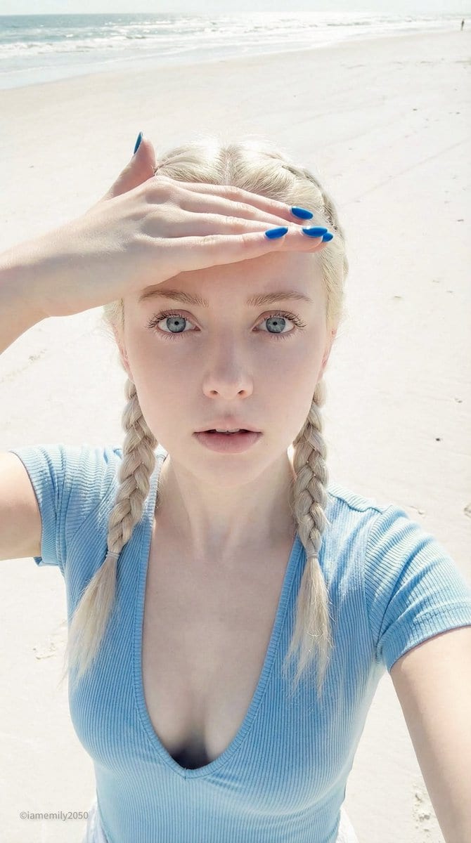 iPhone 15 Pro Candid Beach Selfie Prompt