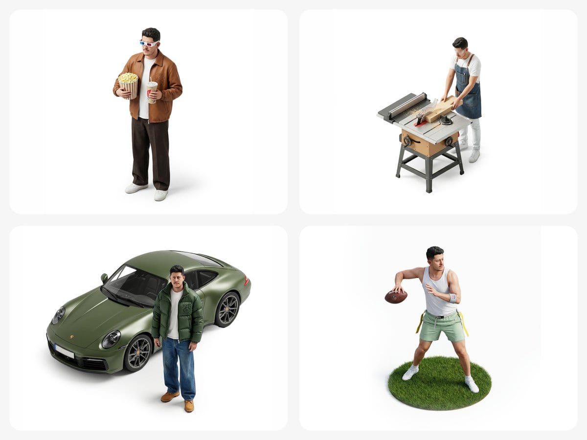 Isometric Figurine from Selfie Prompt Template