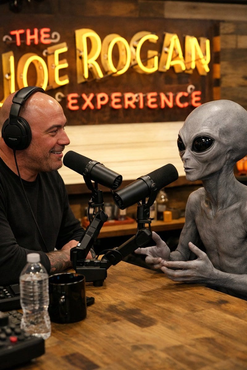 Joe Rogan podcast with a gray alien