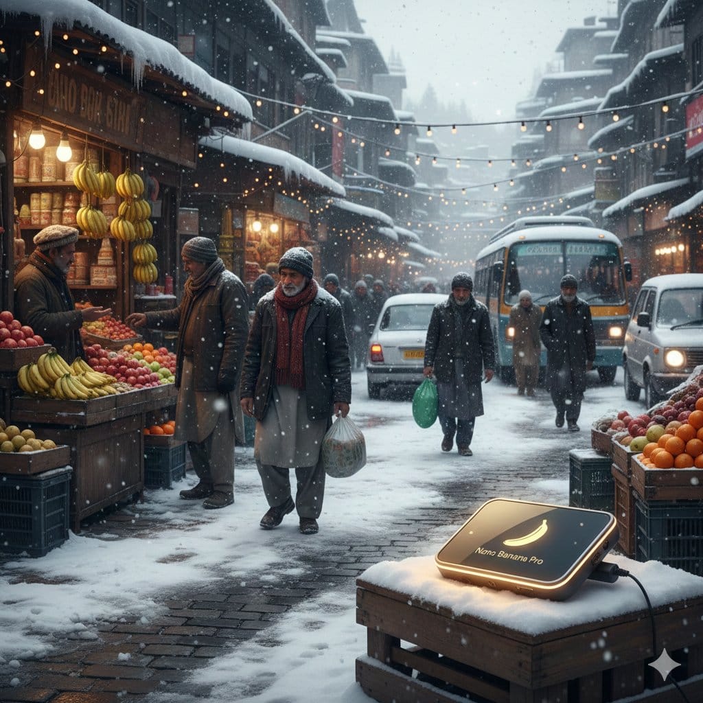 Kashmir Winter Promotional Scene Prompt