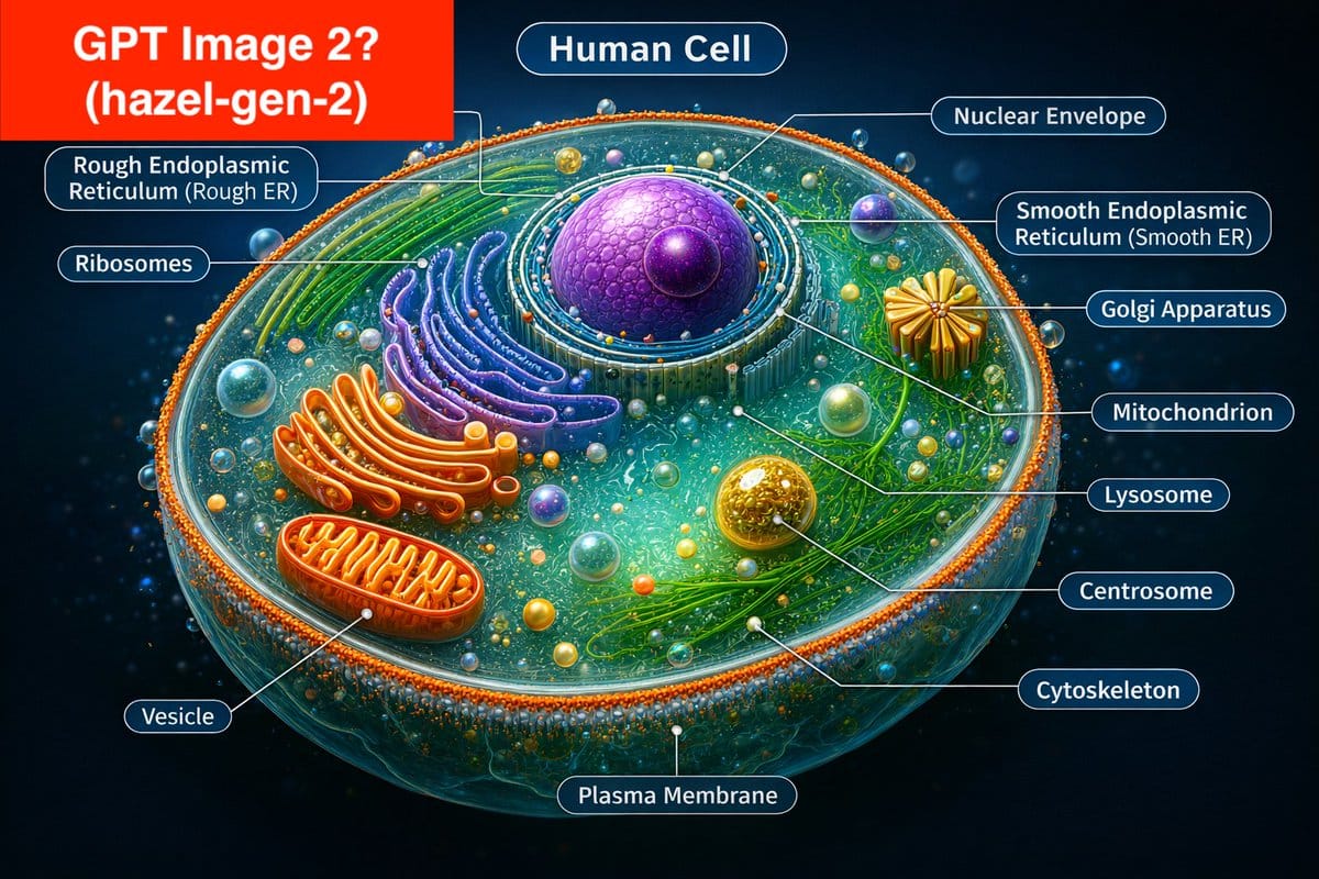 Labeled Diagram of a Human Cell (Comparison Prompt)