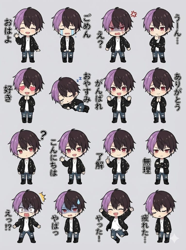 LINE sticker sheet from an attached image
