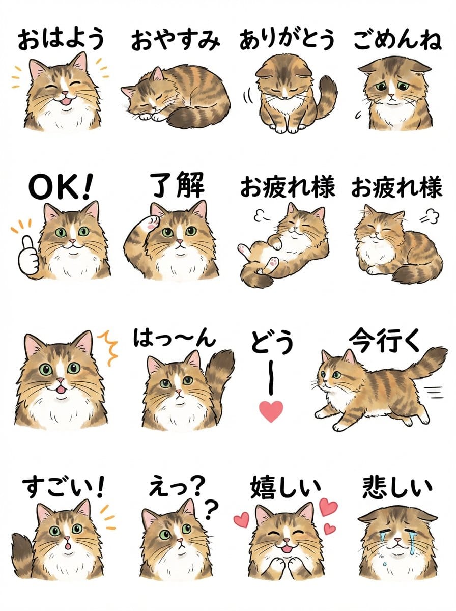 LINE Sticker Sheet Generation Prompt