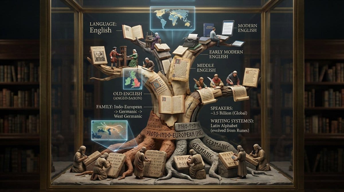 Linguistic Evolution Tree Infographic Generation