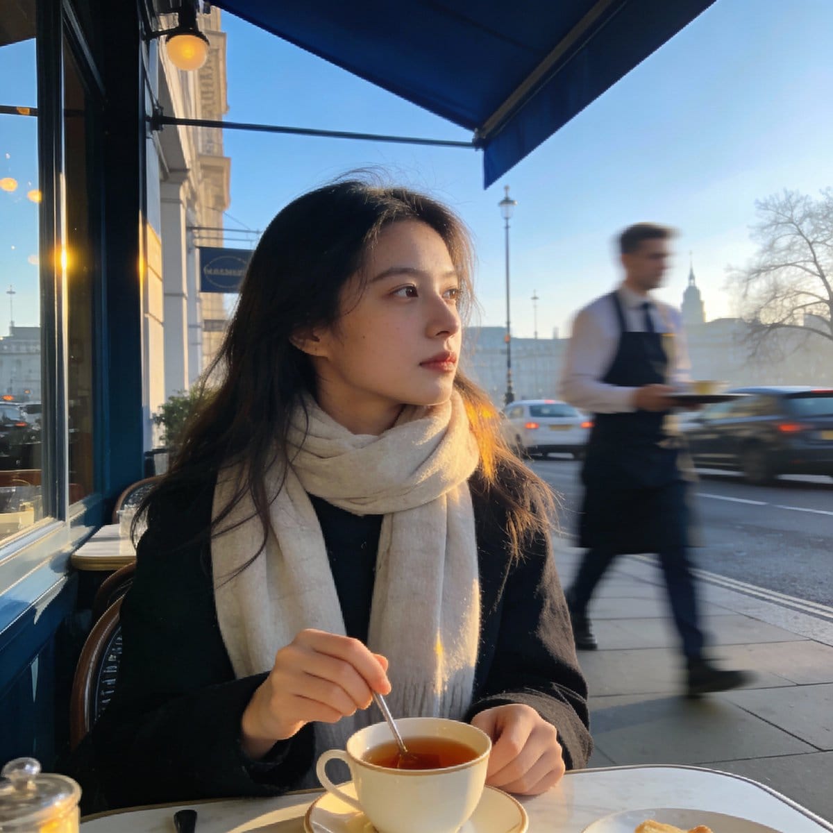 London outdoor restaurant portrait with Nano Banana Pro