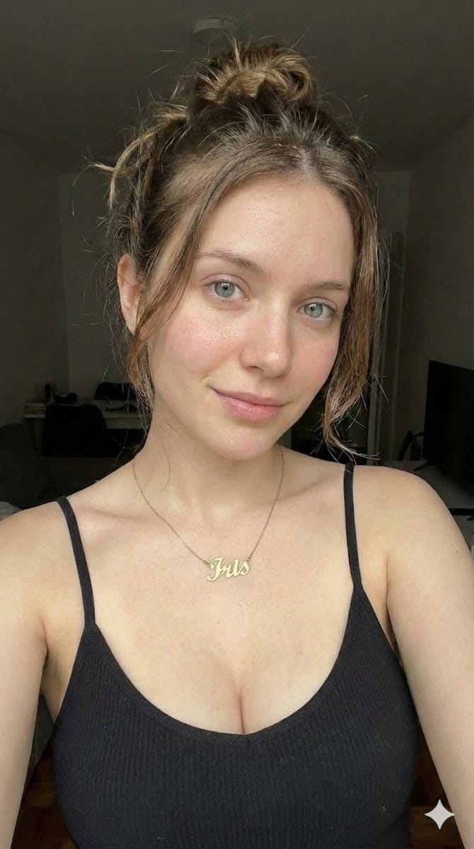 Low-Key Close-up Portrait with Nameplate Necklace