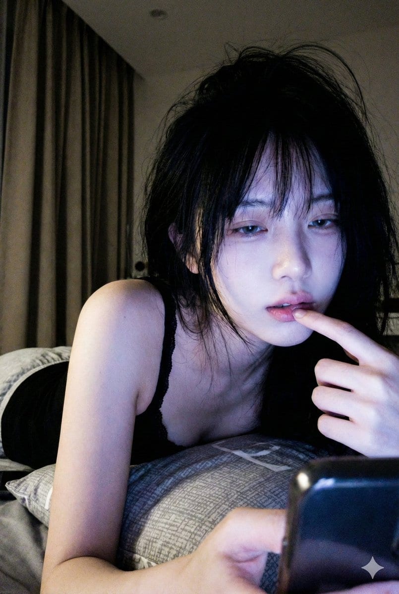 Low-Light Phone Selfie with Screen Glow