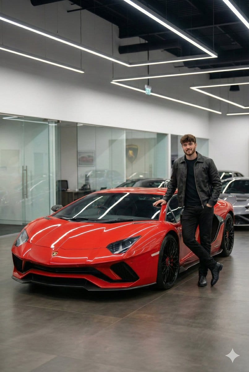 Luxury Car Showroom Portrait